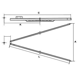 Kippiaisa 3500 kg 2700 mm oikea+vasen (RT-3500-59 50x90)