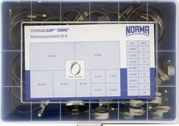 Kierukkasidelajitelma 50 kpl, Norma