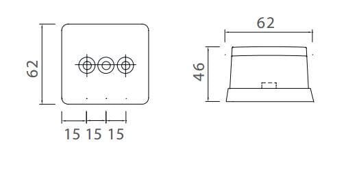 Etu&auml;&auml;rivalo 0,5 m johdolla, kirkas, Squarepoint, Asp&ouml;ck