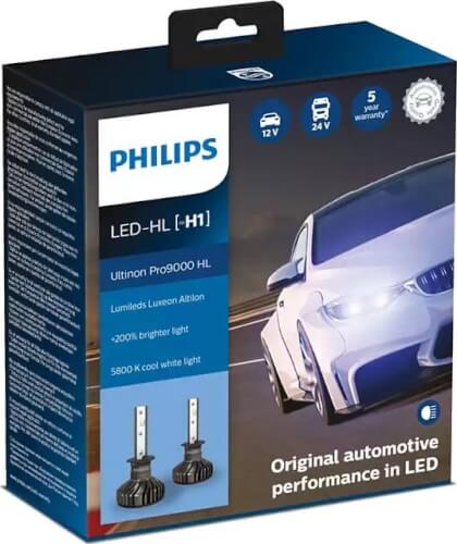 Led-polttimo, H1 Ultinon Pro9000, pari, Philips