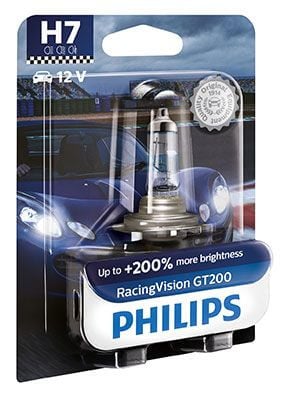 Ajovalopolttimo, H7, racingvision gt 200 %, Philips