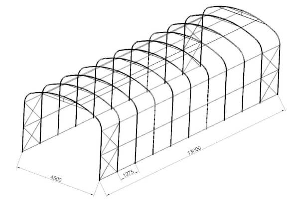 Pressutalli (13  x 4,5 x 3,5 m), Prohall