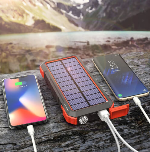 Varavirtalähde aurinkopaneelilla 20000 mAh, Blavor Solar