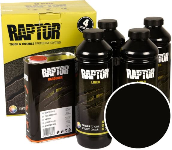 Lavapinnoite Raptor, musta, 3,8 l, U-Pol