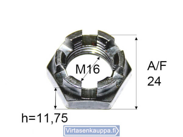 Kruunumutteri M16x1,5, Valeryd