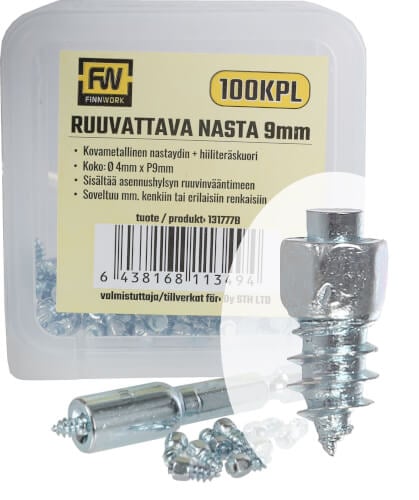 Jäänasta 9 x 4 mm 100 kpl (kengät, pyörä, mopo), Finnwork