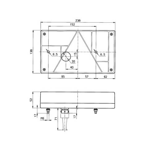 Jokon combi 595 oikea + peruutusvalo (10.2070.140 BBSW 595 R)