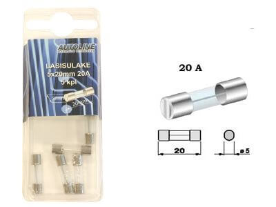 Lasisulake 20 A, 5 x 20 mm, Autoline