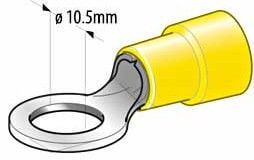 Rengasliitin 10,5 mm (10 kpl), kelt, Autoline