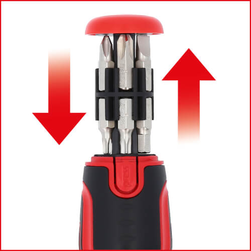 R&auml;ikk&auml;k&auml;rkiruuvinv&auml;&auml;nnin 1/4" 12 in 1, KS Tools
