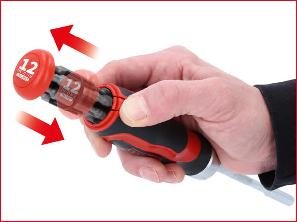 R&auml;ikk&auml;k&auml;rkiruuvinv&auml;&auml;nnin 1/4" 12 in 1, KS Tools