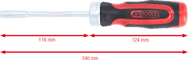 R&auml;ikk&auml;k&auml;rkiruuvinv&auml;&auml;nnin 1/4" 12 in 1, KS Tools