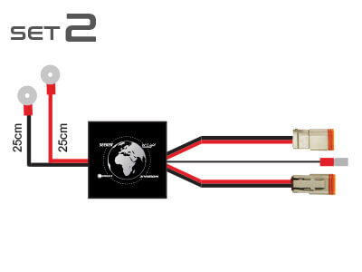 Kytkentäsarja kahdelle lisävalolle (DT2), Optibeam