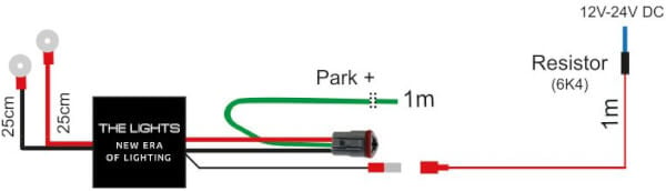 Kytkentäsarja yhdelle lisävalolle parkkivalolla (DT3), Optibeam