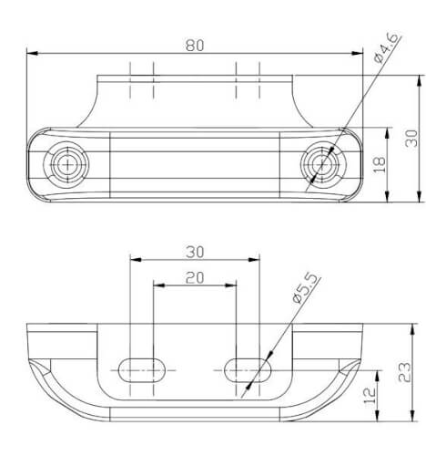 Led-etuäärivalo kulmakiinnikkeellä, 12-36 V