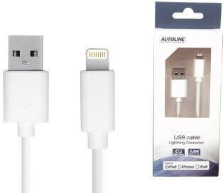 Iphonen latauskaapeli USB-A / Lighting, 2 m, Autoline