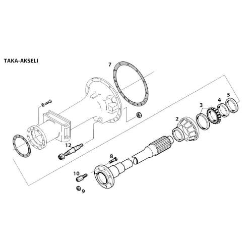 Vetovarren tappi takasiltaan MF, Ford 181229M5