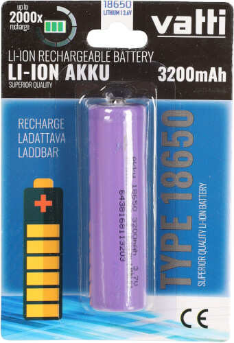 Akku 18650, 3200 mAh, Vatti