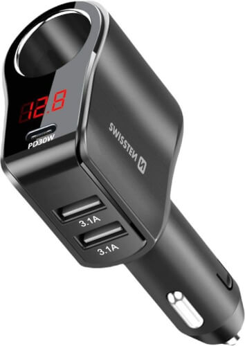 USB-autolaturi 4-in-1, Swissten