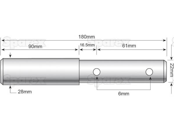 Työkonetappi 28 x 149 mm