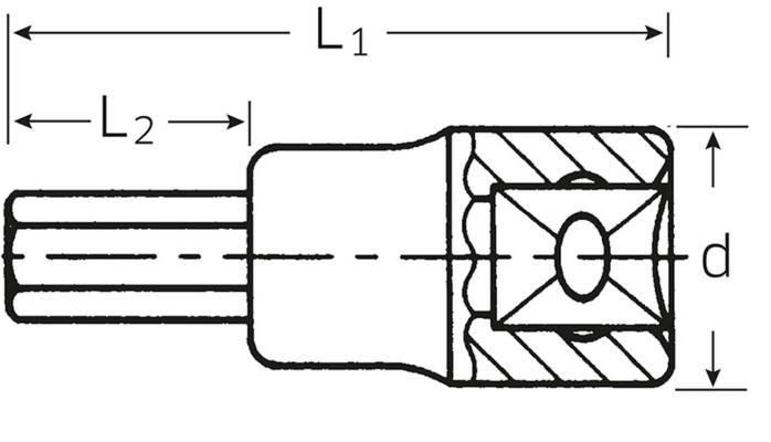 Inhex-hylsyavain 3/8&quot; Stahlwille 49 - 3 mm