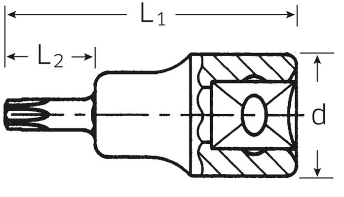 Torx-hylsyavain 3/8", Stahlwille 49TX - T9