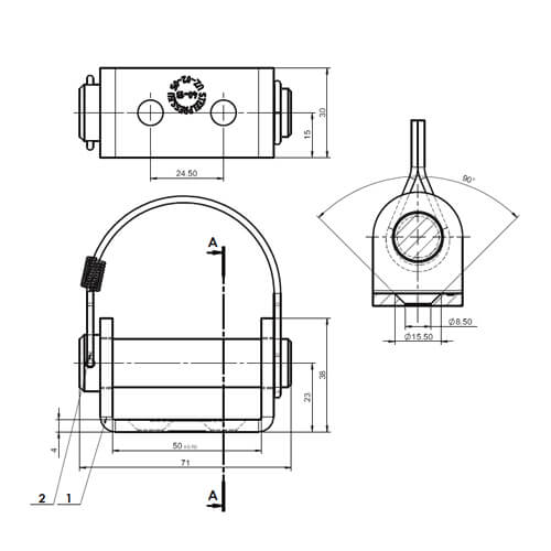 Saranan vastakappale UZ-02 SPP (U-kiinnike)