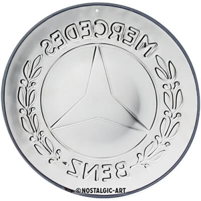 Peltikyltti Mercedes.Benz Logo 35 cm, Nostalgic Art