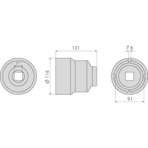 Napamutteriavain 91 mm,  4 hammasta Scania, Clas