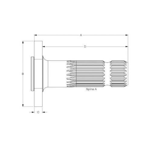 Voimanulosoton akseli 1 3/8", MF 3790903M2