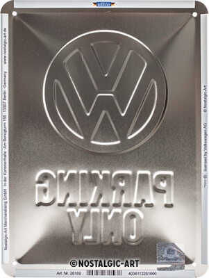 Peltikyltti VW Parking Only 15 x 20 cm, Nostalgic Art