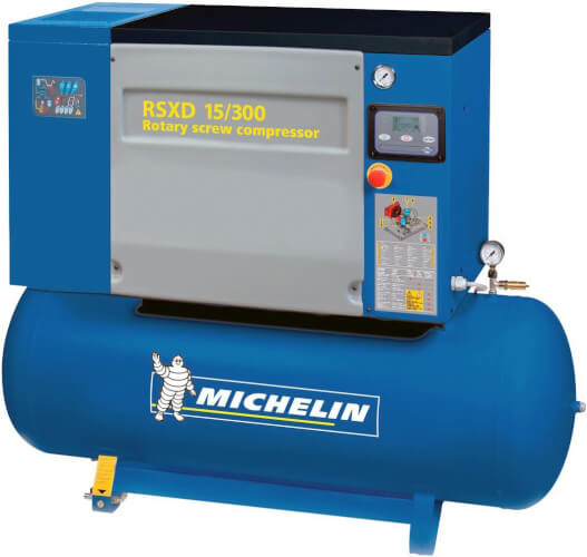 Ruuvikompressori 11 kW kuivaimella, Michelin