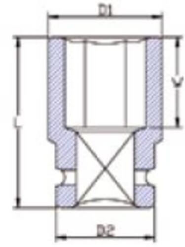 6-kulmainen konehylsy 3/4"- 19 mm, lyhyt, Boxo