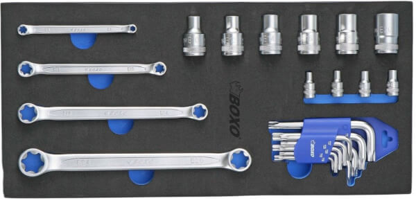 Torx-sarja 1/4" ja 1/2", Boxo