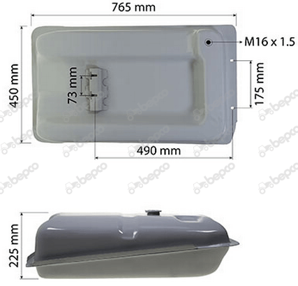 Polttoainetankki 45 l, 35/35x 890081m91