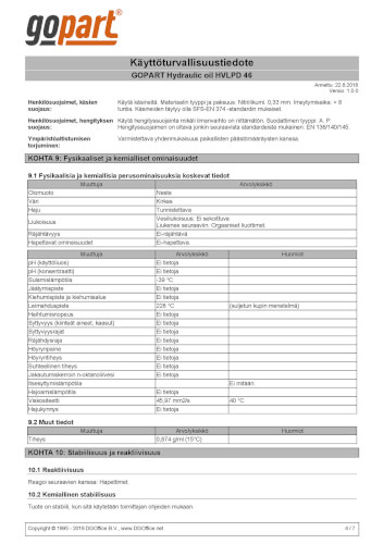 Hydrauliikkaöljy (20 l) HVLP 46, GoPart