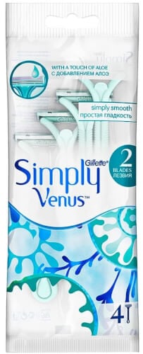 Simply Venus 2 varsiterät 4 kpl, Gillette