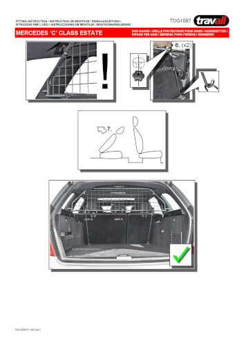 Koiraverkko autoon - Mercedes-Benz C-sarja farmari (2007-2014), Travall