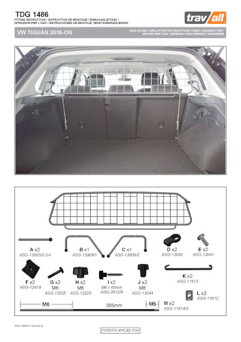 Koiraverkko autoon - Volkswagen Tiguan (2016-2024), Travall