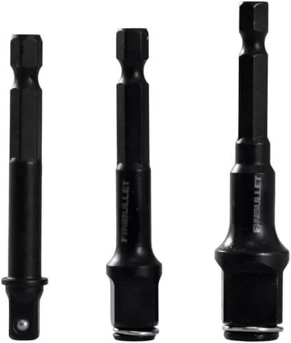K&auml;rkihylsyadapterisarja 1/4", 3/8" ja 1/2", Finbullet