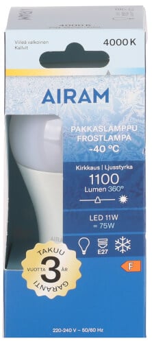 Led pakkaslamppu E27, 1100 lm, 4000 K, Airam