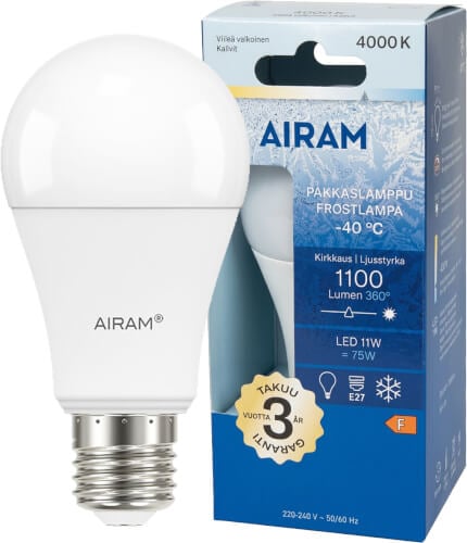 Led pakkaslamppu E27, 1100 lm, 4000 K, Airam