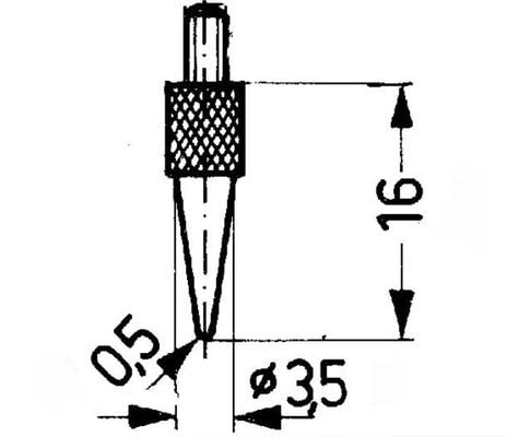 Mittakello 10 mm, Limit - Mittak&auml;rki mittakelloon, kartio