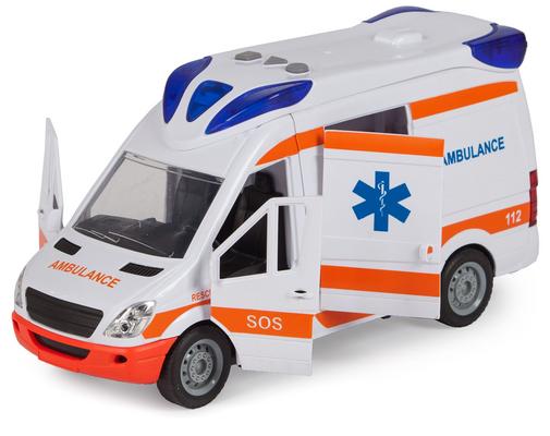 Lelu Ambulanssi Mercedes-Benz vilkuilla ja &auml;&auml;nell&auml;, Jinjia Toys
