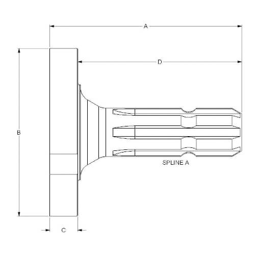 Voimanulosoton akseli 1 3/8", MF 3716018H2