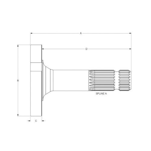 Voimanulosoton akseli 1 3/8", MF 3716074H2