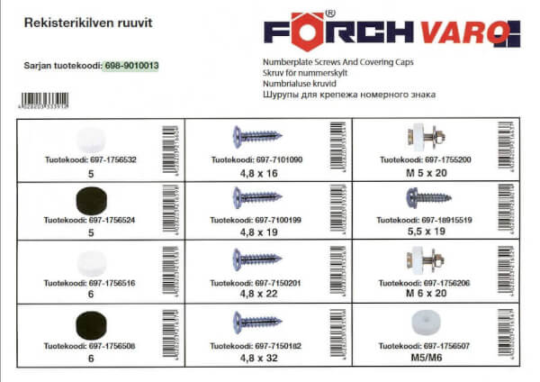 Rekisterikilpiruuvilajitelma, Förch