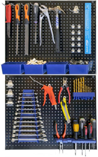 Reikälevyt koukku- ja kiinnityssarjalla, XL-Tools