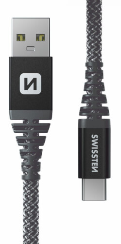 Kevlarvahistettu kaapeli USB / USB-C 1,5 m, Swissten