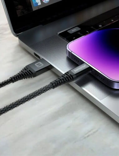 Kevlarvahistettu kaapeli USB-C / USB-C 1,5 m, Swissten